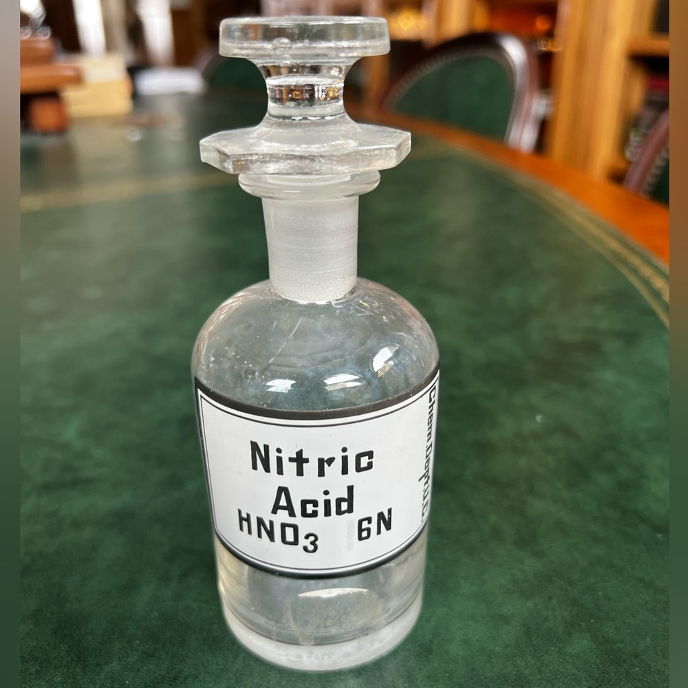 Antique Vintage Nitric Acid Apothecary Bottle